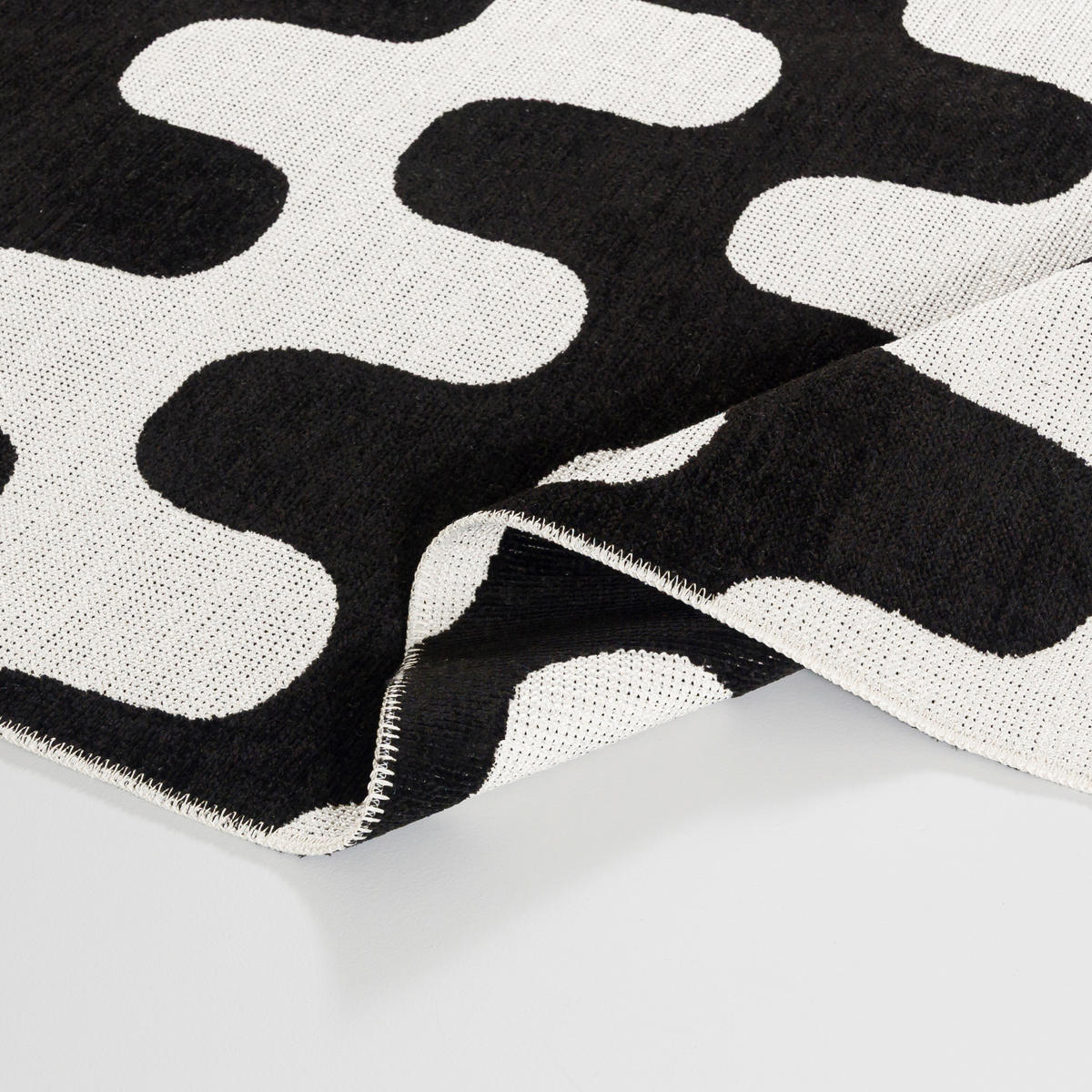 TEPPICH Zweiseitiger Schwarz Modern Abstrakt, Geometrisch - Kurzflor Rechteckig Weich - 200 x 300 cm - Creme/Schwarz, Textil (200/300cm) - Mazovia