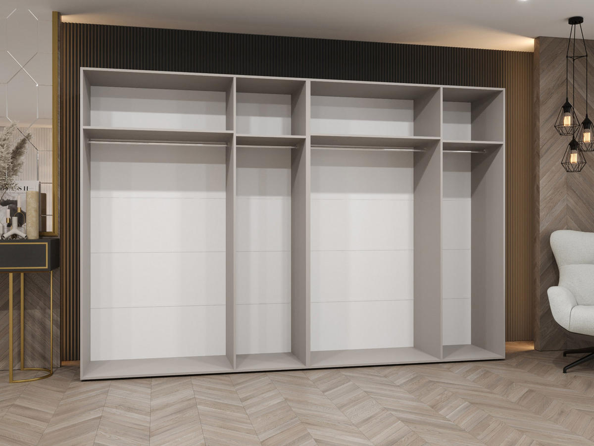 DREHTÜRENSCHRANK Mila I 300 - Schwarz, Holzwerkstoff/Kunststoff (300/202/52cm) - MIRJAN24