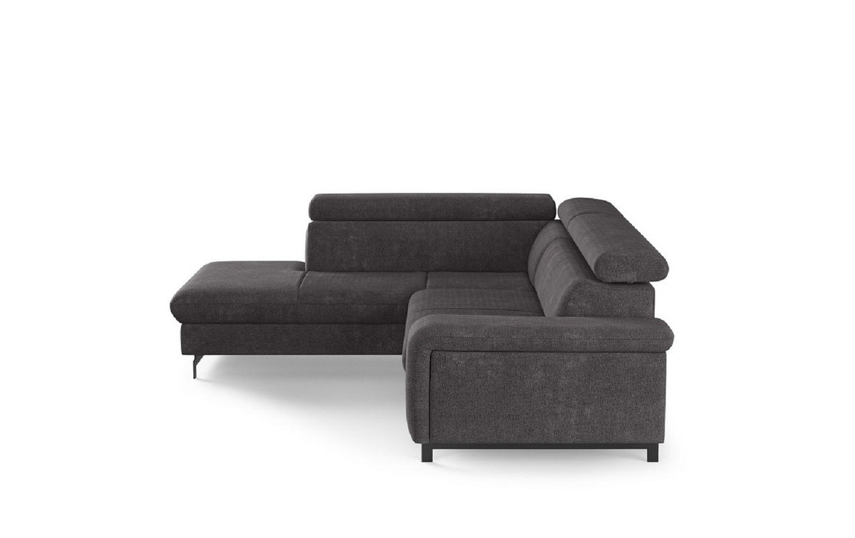 ECKSOFA mit Schlaffunktion und Bettkasten - Schwarz/Graphitfarben, Kunststoff/Textil (262/215cm) - Cotta