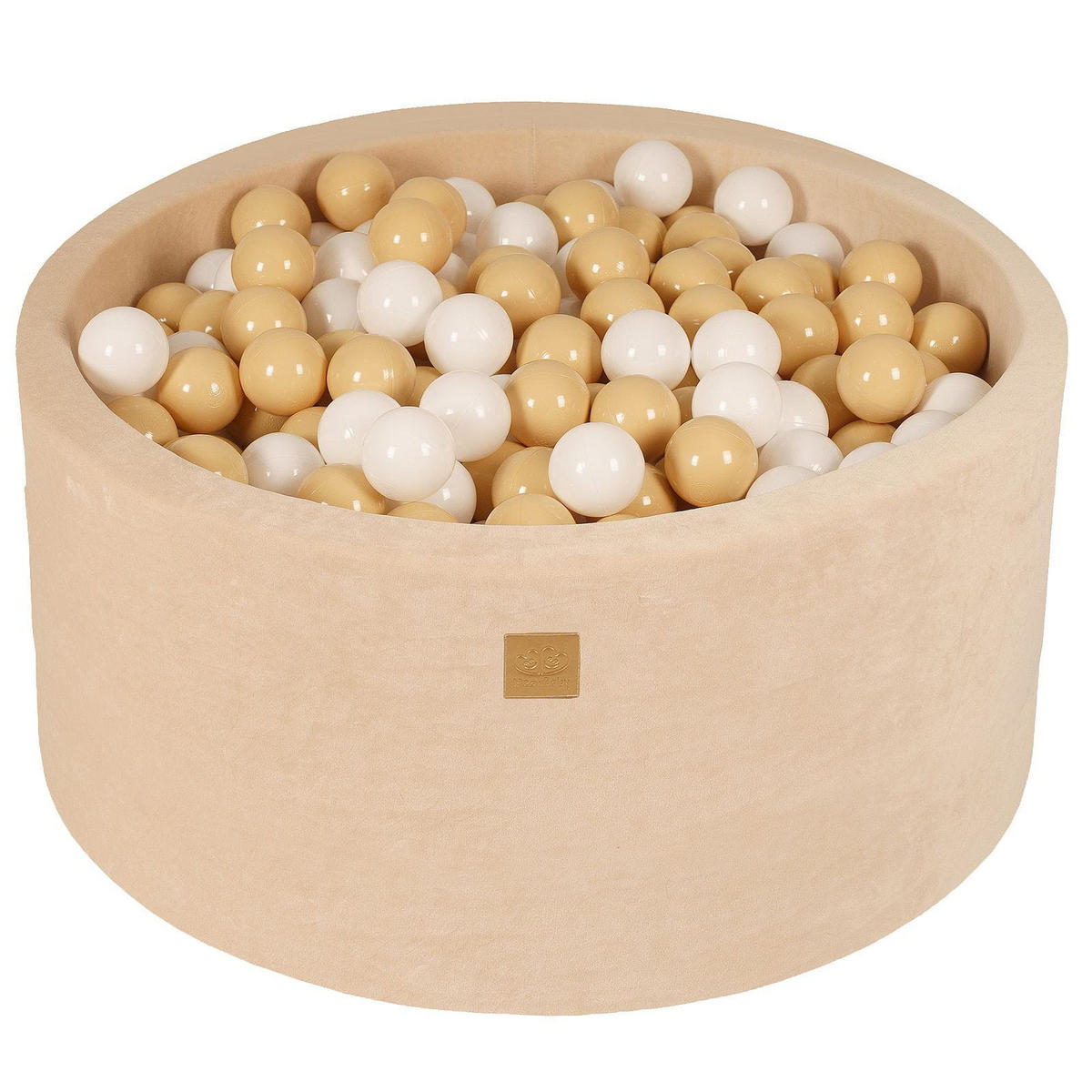 BÄLLEBAD für Kinder, Samt, Ecru - Ecru/Beige, Textil (90/90/40cm) - MeowBaby