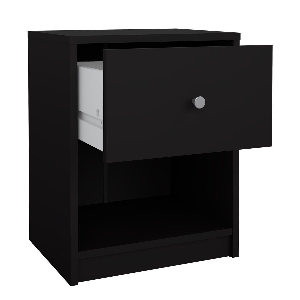 NACHTSCHRANK schwarz - Schwarz, Holzwerkstoff (38/48/30cm) - ebuy24