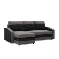 ECKSOFA MIT SCHLAFFUNKTION ORION, Grau + Schwarz - Multicolor, Textil (231/140cm)