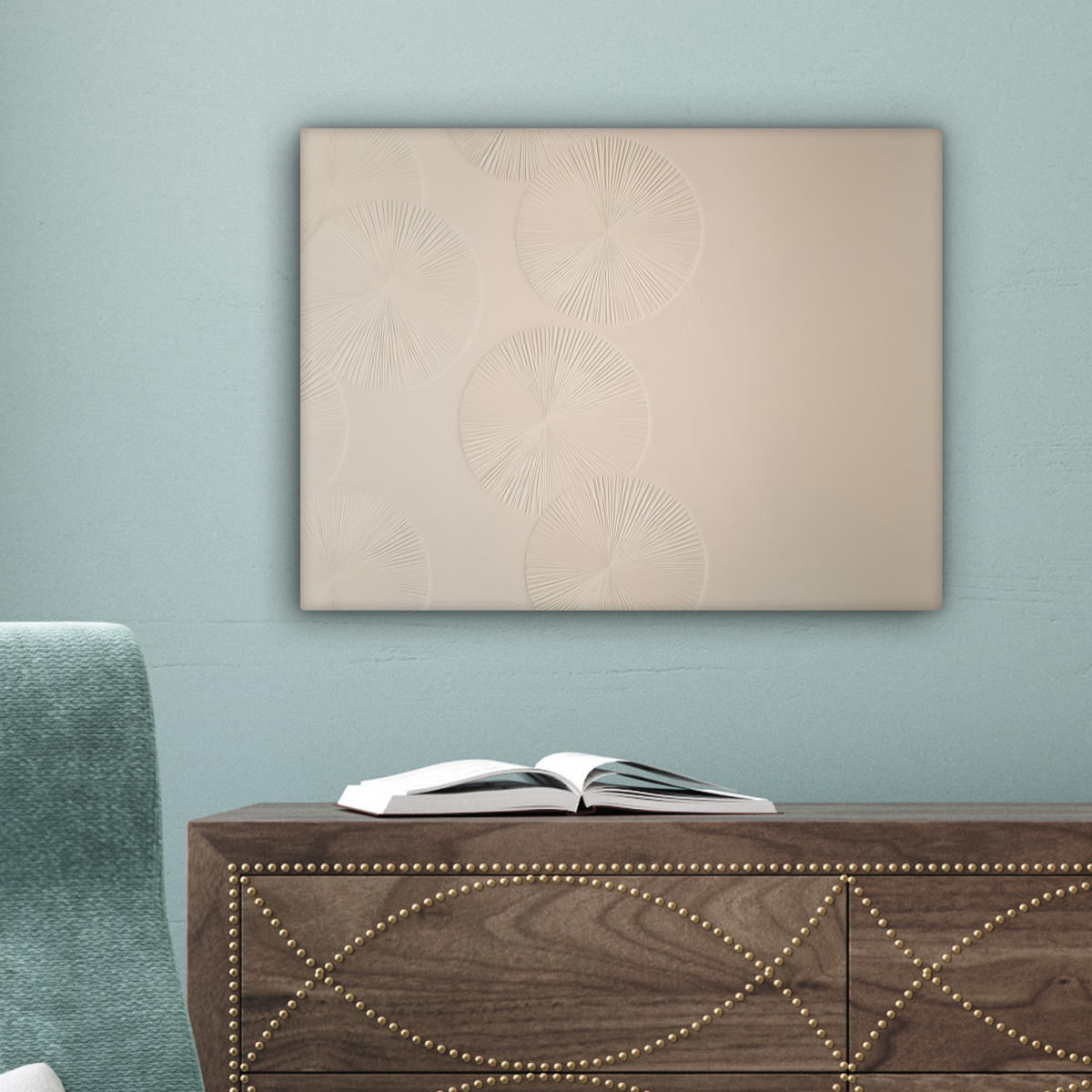 LEINWANDBILD Japandi - Beige - Modern 40x30 cm - Ecru, Textil (40/30cm) - MuchoWow