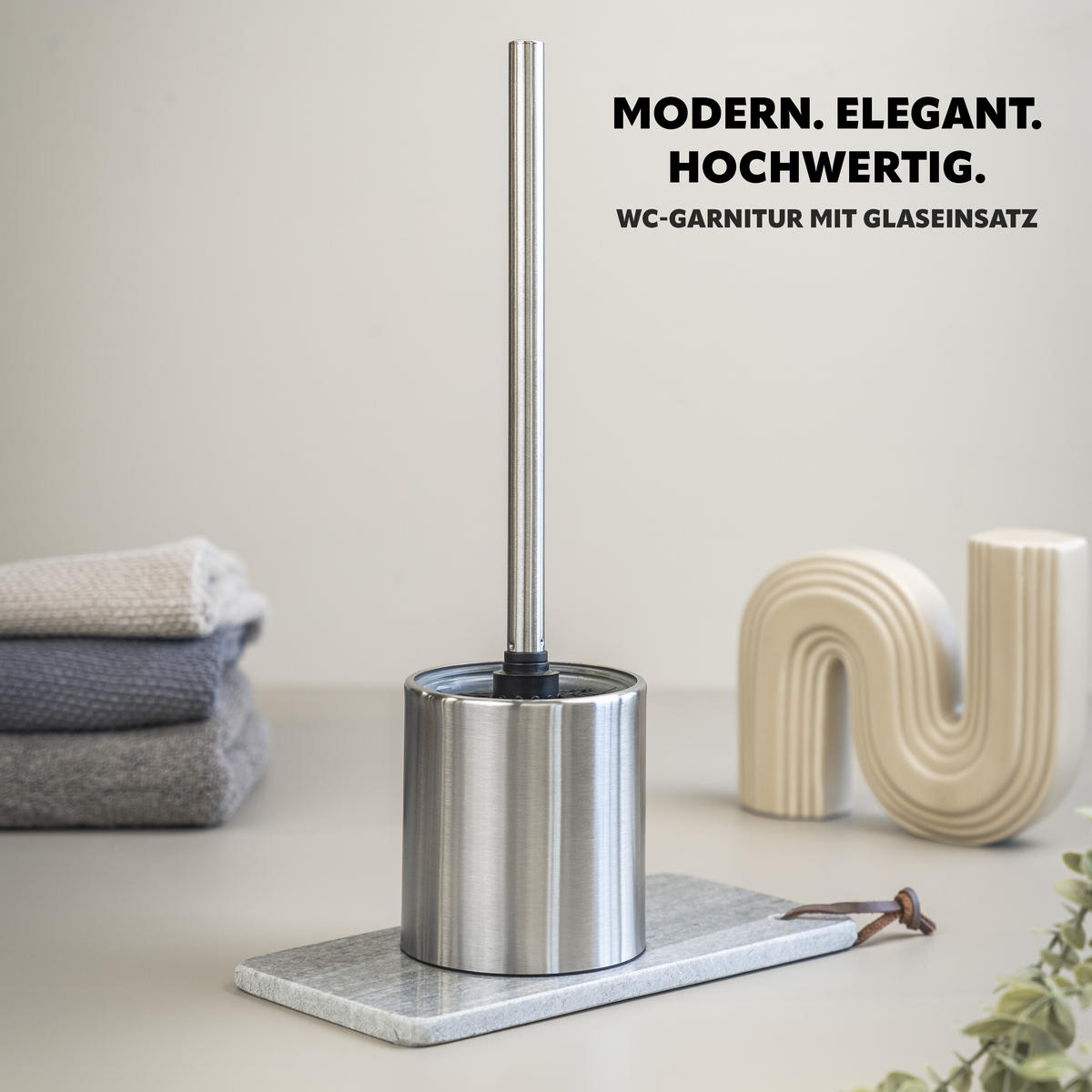 WC-GARNITUR TIRANO, Edelstahl - Edelstahlfarben, Metall (10/37/10cm) - bremermann