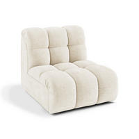 MODULARER Drehsessel SEVEN Geprägtes Velours Creme 81cm - Creme, Textil (81/77/98cm) - Premium Interiors