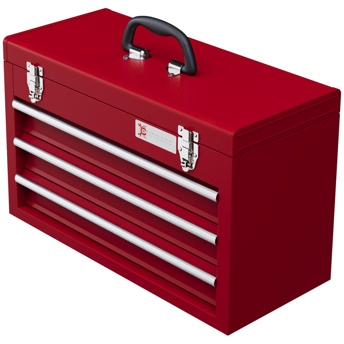 WERKZEUGKISTE DE-09515 3 Schubladen mit oberem Staufach Rot - Rot, Metall (22/32/51cm) - ComfortXL