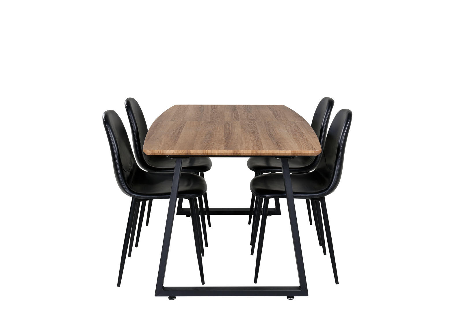 TISCHGRUPPE Schwarz - Schwarz/Braun, Holzwerkstoff (85/75/160cm) - ebuy24