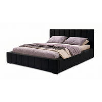 MARPUR Polsterbett NERO 180x200 cm mit Bettkasten und Lattenrost, Schwarz - Chromfarben/Schwarz, Holz/Holzwerkstoff (180/200cm) - Marpur