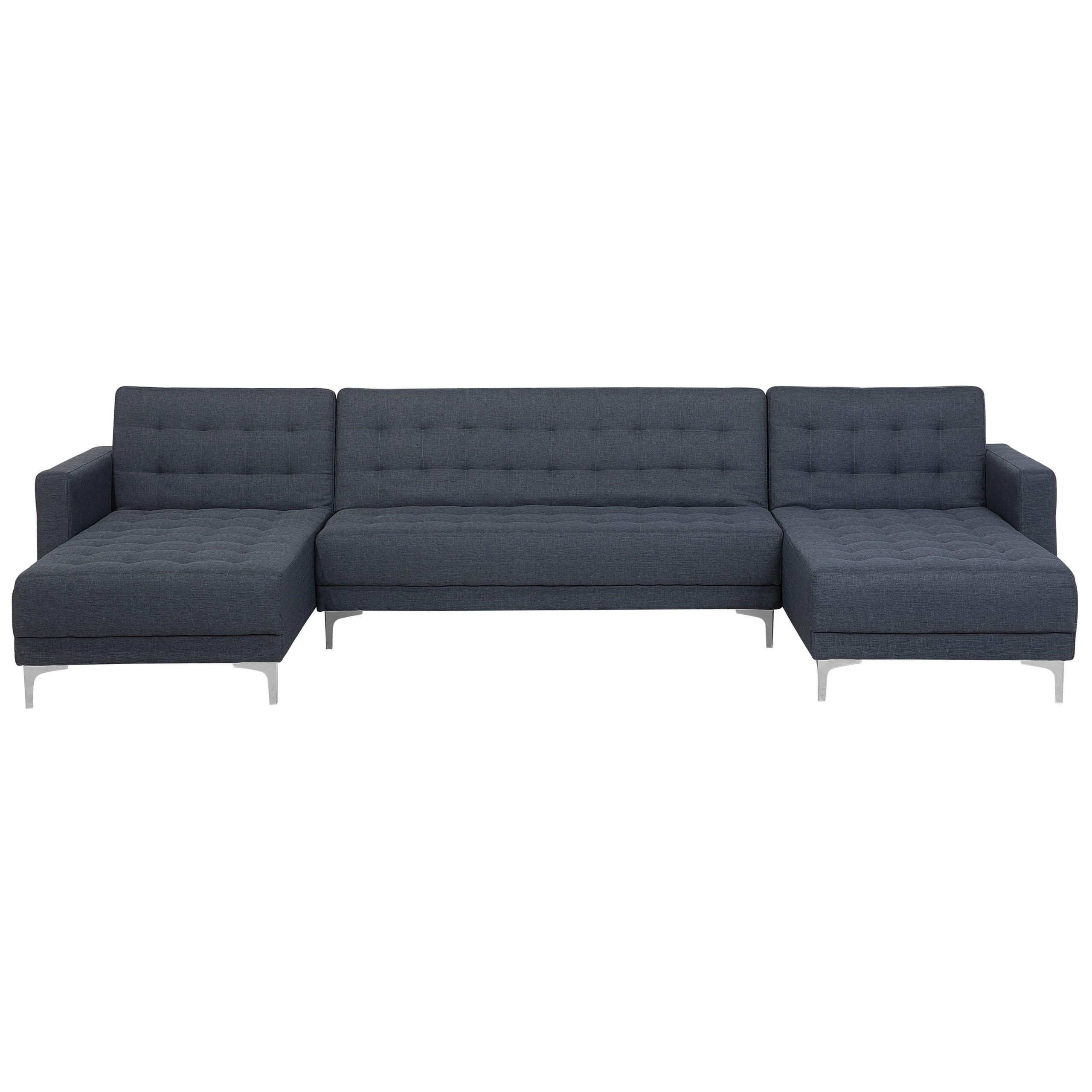SCHLAFSOFA U-förmig Polsterbezug DunkelgrauAberdeen - Dunkelgrau, Textil (348/83/168cm) - Beliani