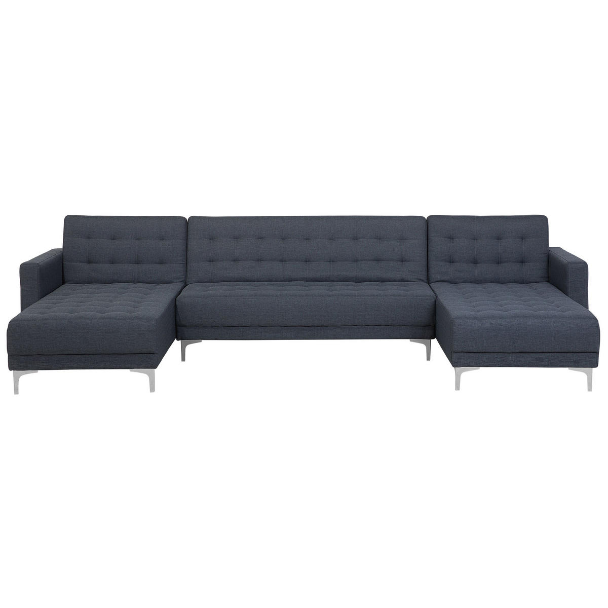 SCHLAFSOFA U-förmig Polsterbezug DunkelgrauAberdeen - Dunkelgrau, Textil (348/83/168cm) - Beliani