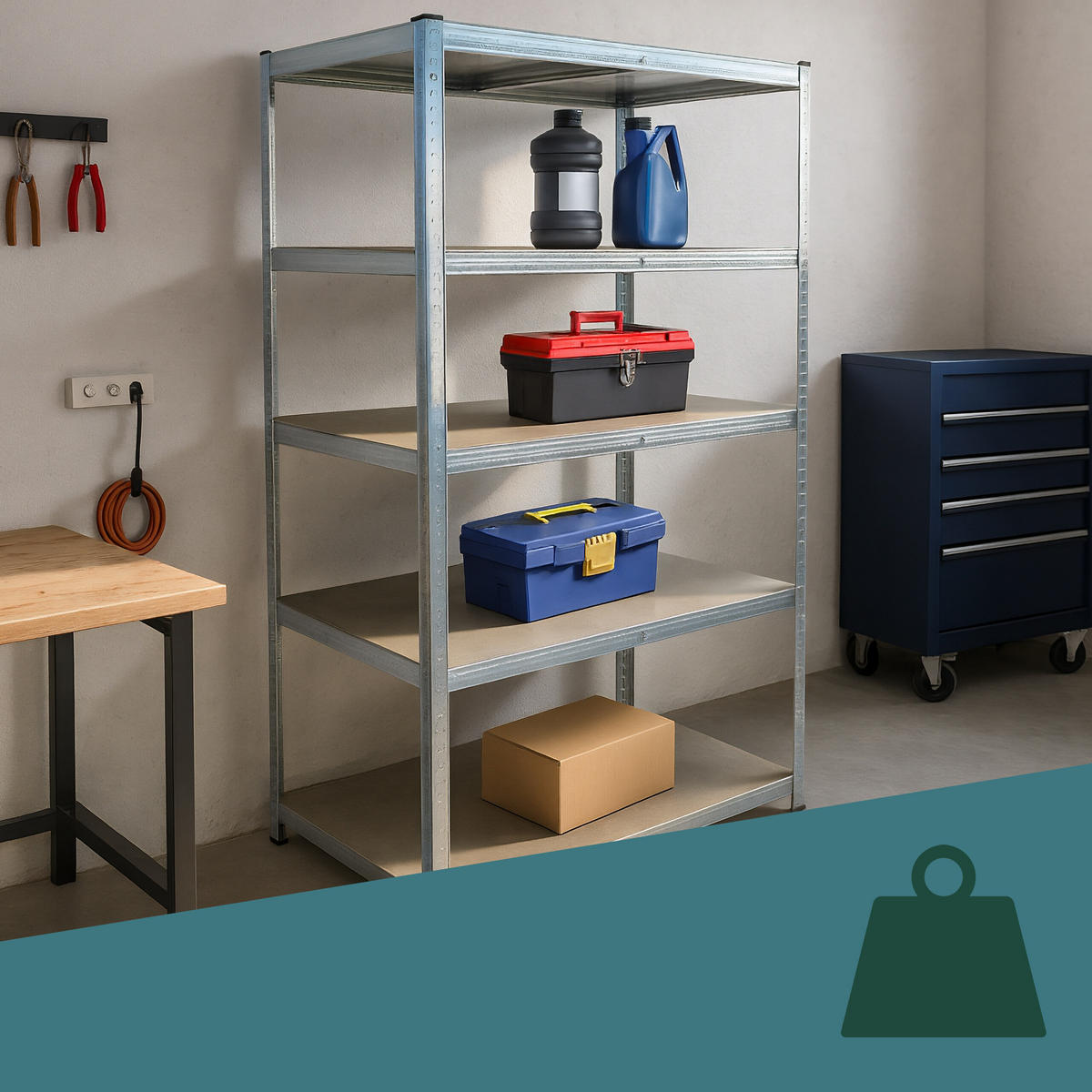 SCHWERLASTREGAL - Multicolor, Holzwerkstoff/Kunststoff (100/180/60cm) - Relaxdays