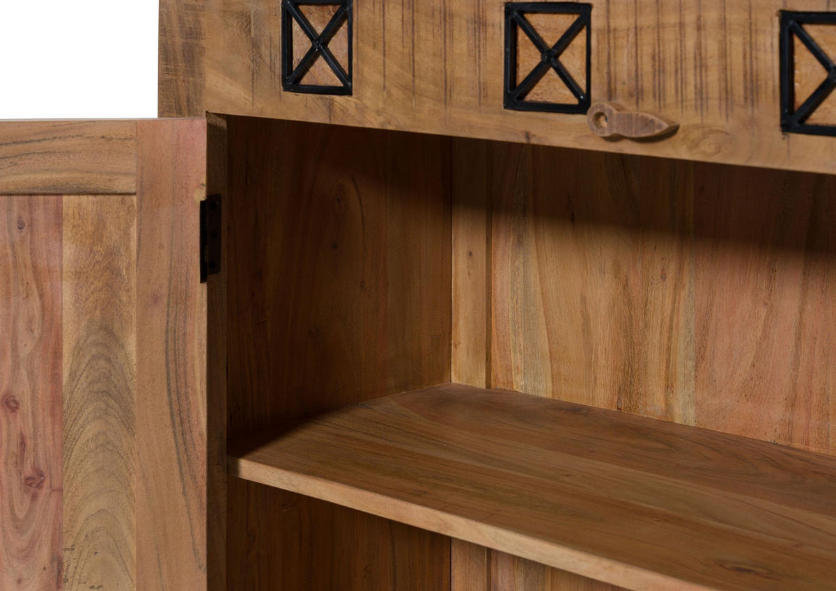 SIDEBOARD Akazie 178x42x88 natur versiegelt NATURE OF SPIRIT #240 - Braun, Holz (178/88/42cm) - Massivmoebel24