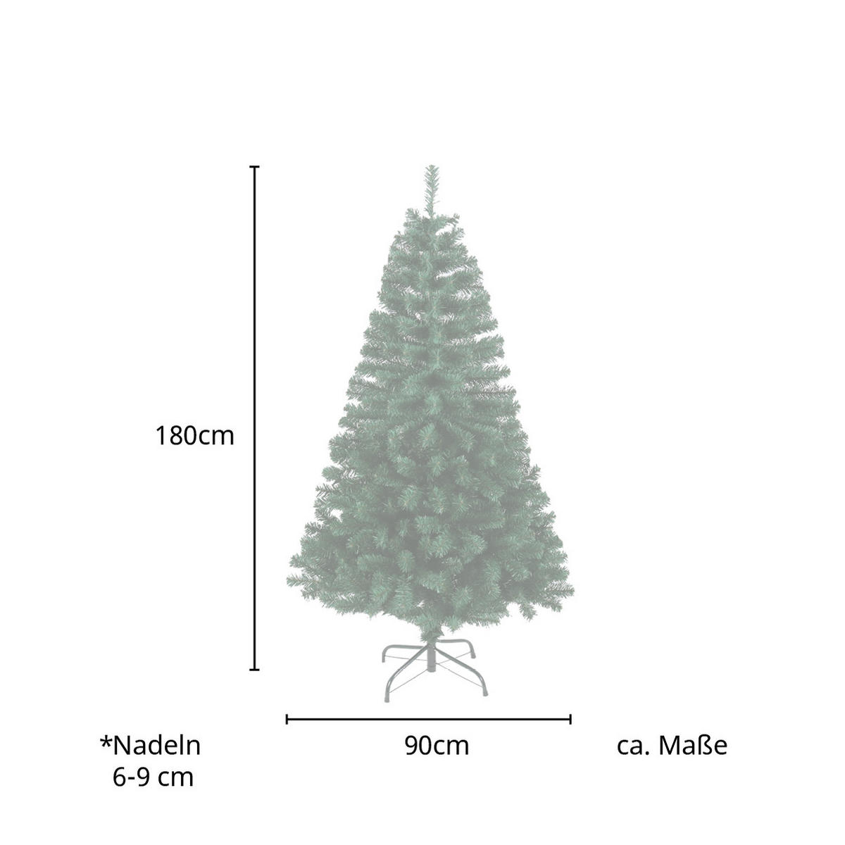 WEIHNACHTSBAUM künstlich - Grün, Kunststoff (90/180cm) - SVITA
