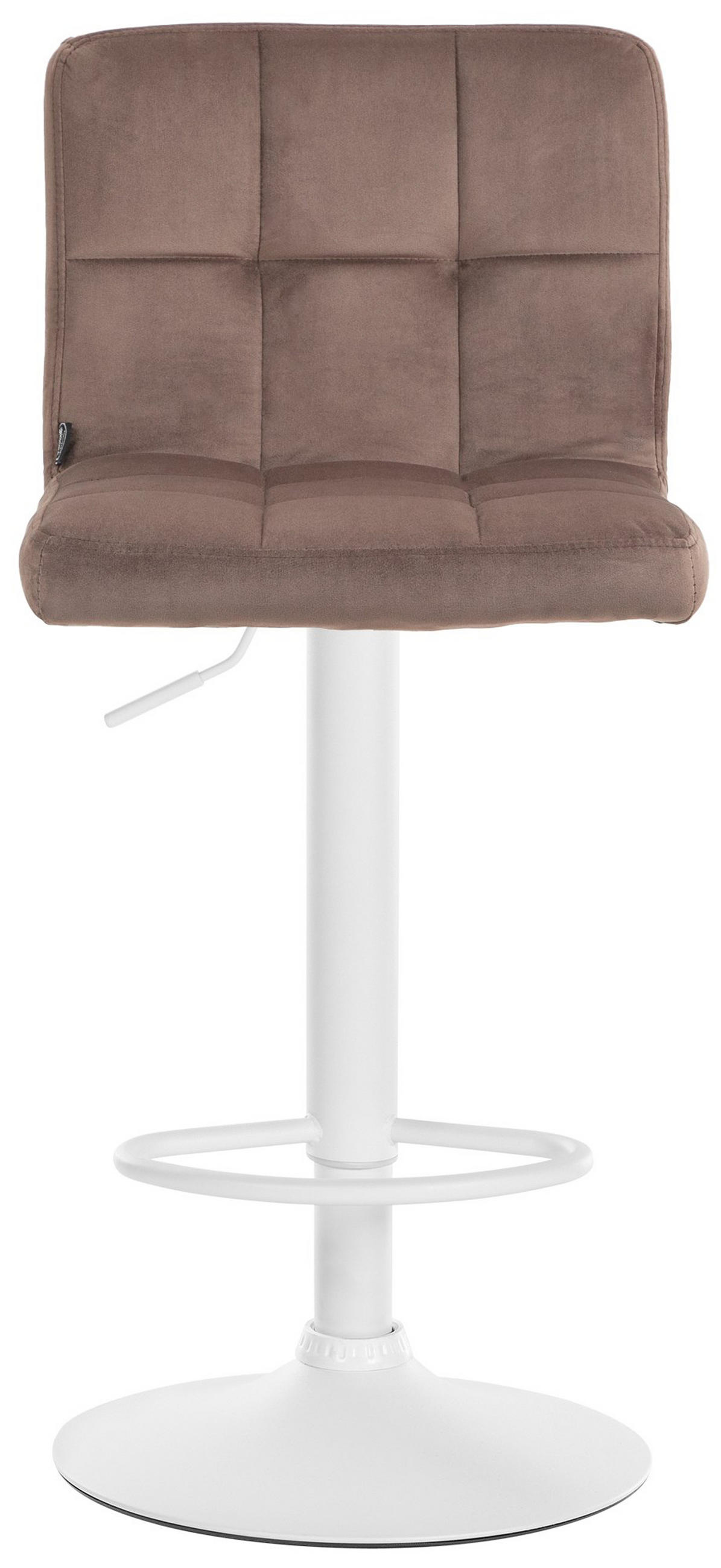 BARHOCKER 2er Set Peran Samt weiß braun - Braun/Weiß, Textil/Metall (46/114/47cm) - TPFLiving