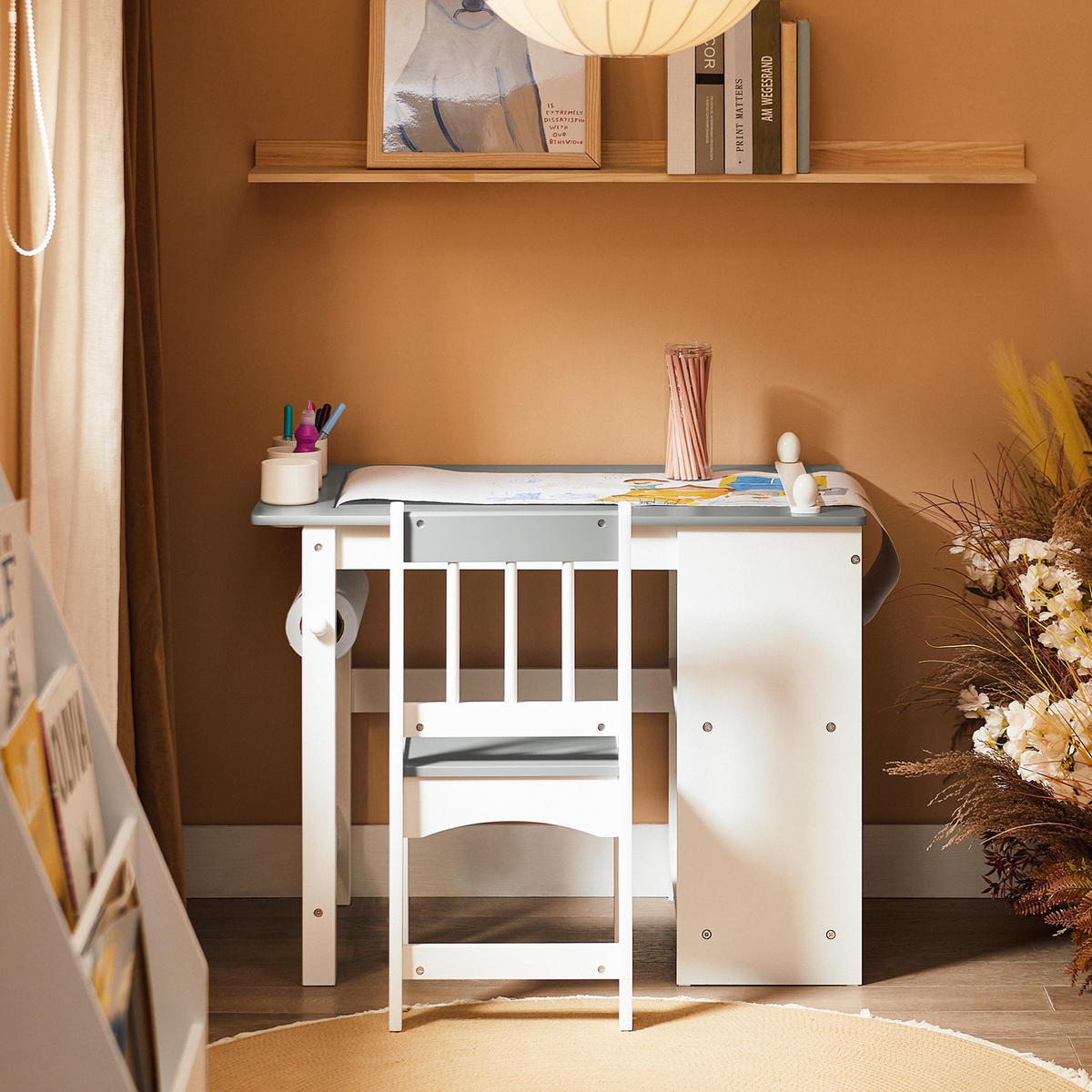 KINDERSITZGRUPPE Weiß-Grau - Weiß/Grau, Holz/Holzwerkstoff (80/66/50cm) - SoBuy