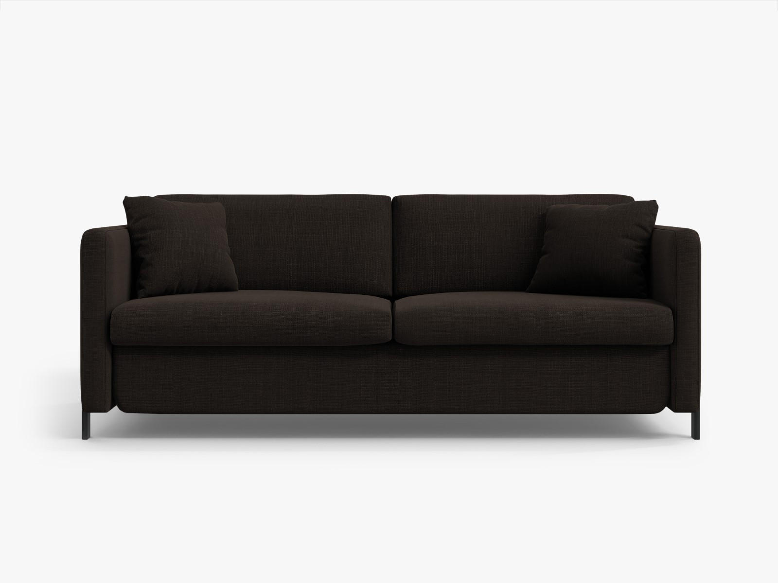 SOFA ausklappbar Gloria aus strukturiertem Stoff dunkelgrau 2 Sitzplätze - Dunkelgrau, Textil (102/80/182cm) - Micadoni
