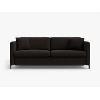 SOFA ausklappbar Gloria aus strukturiertem Stoff dunkelgrau 3 Sitzplätze - Dunkelgrau, Textil (102/80/202cm) - Micadoni