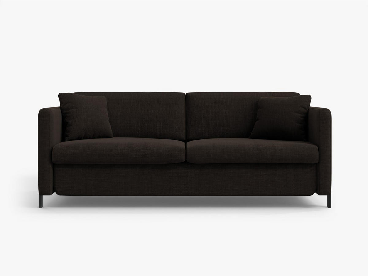 SOFA ausklappbar Gloria aus strukturiertem Stoff dunkelgrau 3 Sitzplätze - Dunkelgrau, Textil (102/80/202cm) - Micadoni