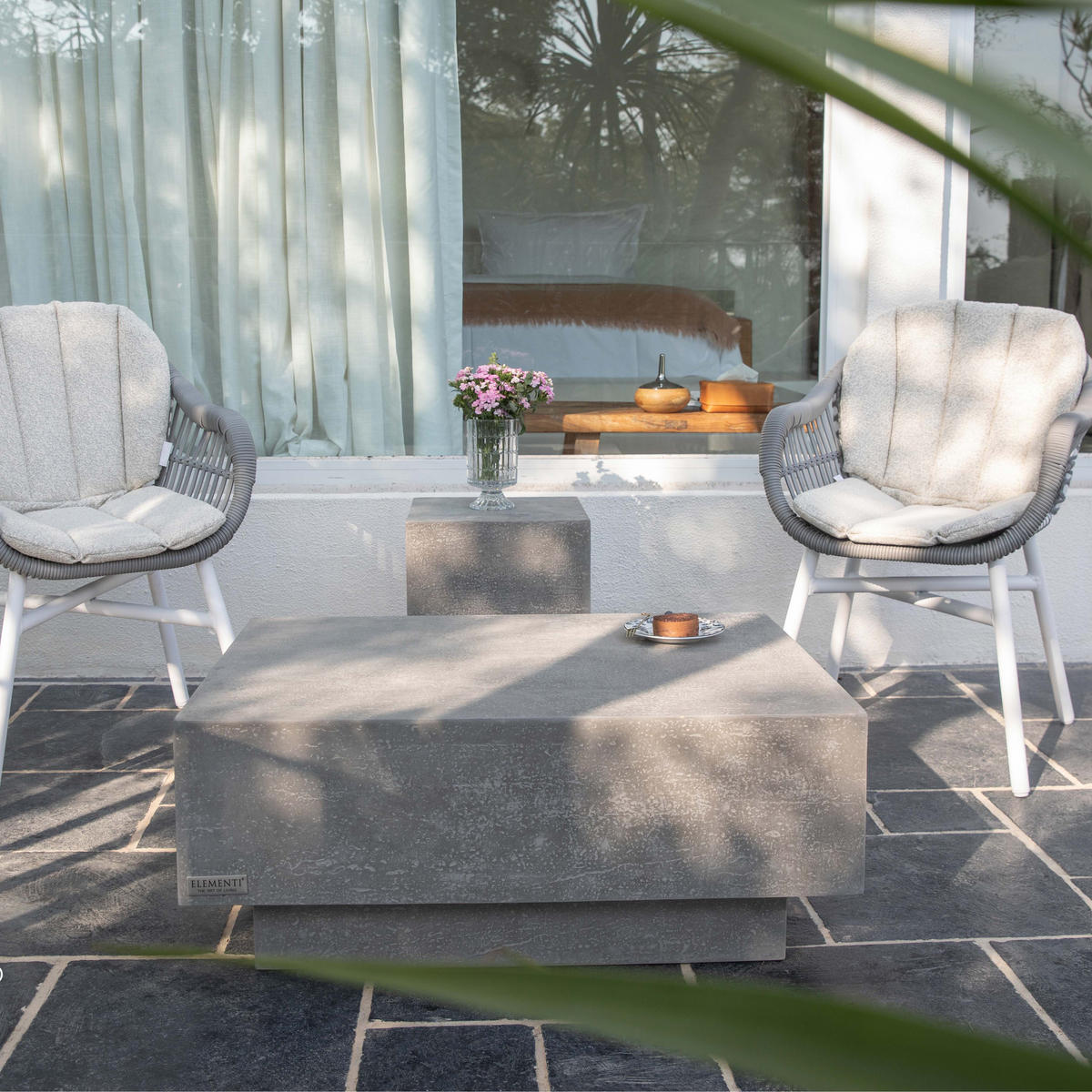 COUCHTISCH TEVERE aus GF-Beton Rechteck, Wetterbeständig, 86x86x36 cm - Grau, Naturmaterialien (86/86/36cm) - Elementi