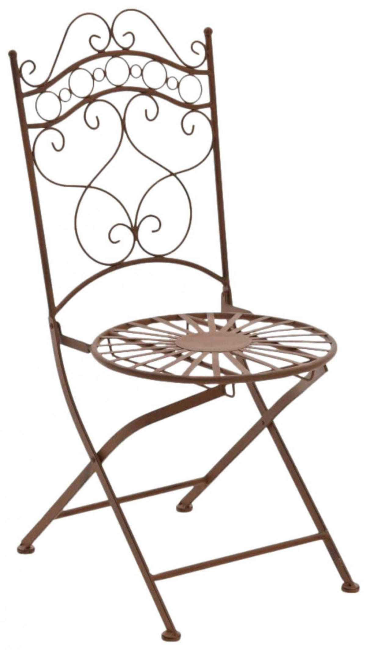 GARTENKLAPPSTUHL 2er Set Metall antik braun - Braun, Metall (40/92/50cm) - CLP