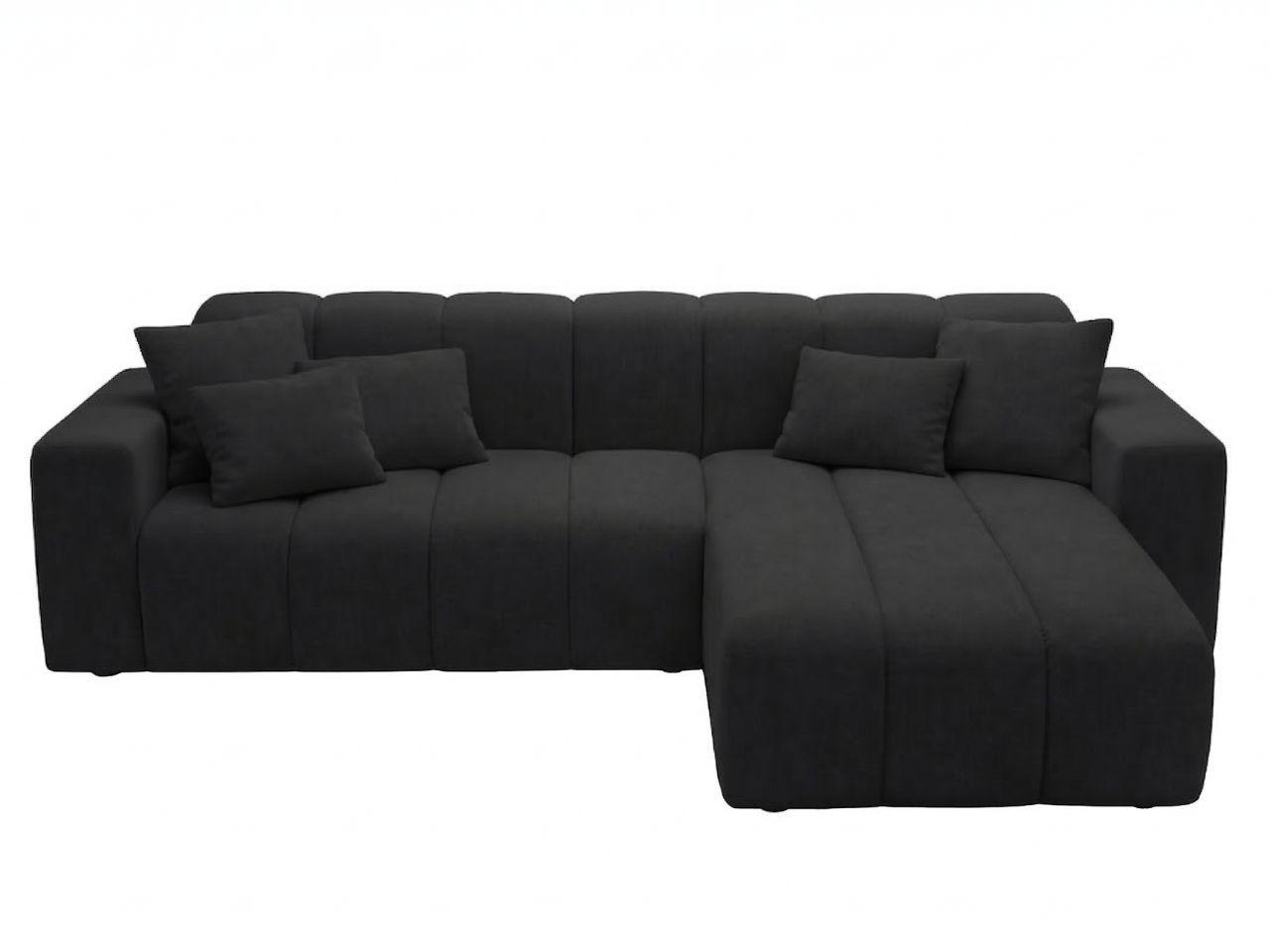 ECKSOFA Nork Schwarz Rechts - Schwarz, Holz/Textil (265/180cm) - Graingold
