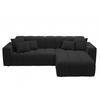 ECKSOFA Nork Schwarz Rechts - Schwarz, Holz/Textil (265/180cm) - Graingold