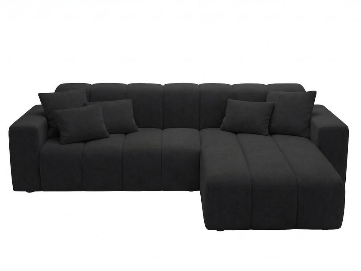 ECKSOFA Nork Schwarz Rechts - Schwarz, Holz/Textil (265/180cm) - Graingold