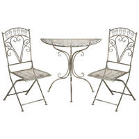 SET BISTRO pliabil metal gri Nurra - gri, metal - Beliani