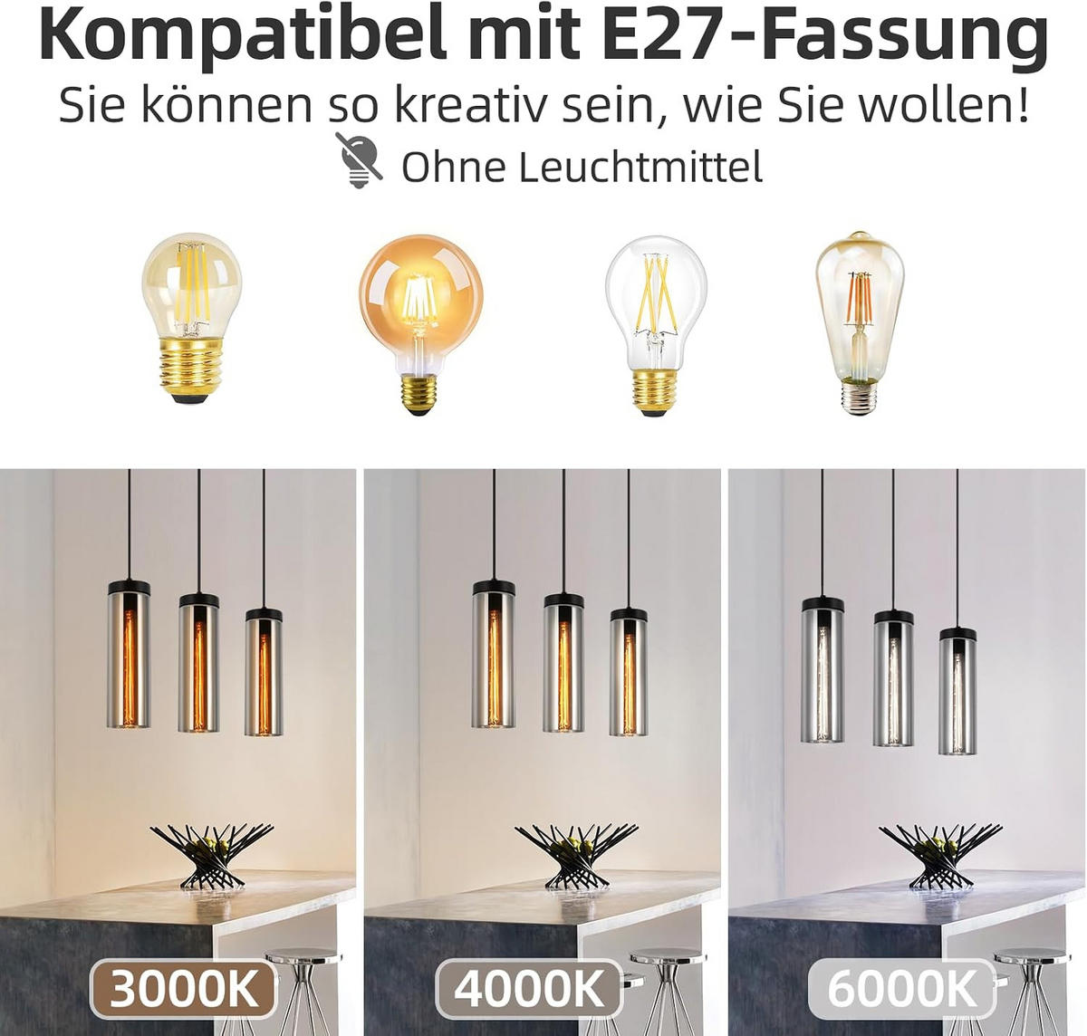 HÄNGELEUCHTE Kessm 46/10/150 cm - Schwarz, Glas/Metall (46/10/150cm) - ZMH