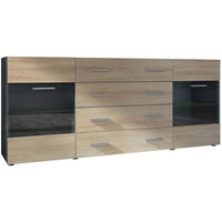 SIDEBOARD Carlos Eiche sägerau - Eiche San Remo, Holzwerkstoff (166/72/35cm) - Vladon