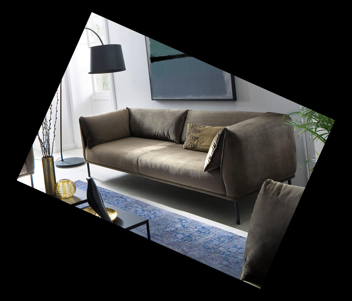SOFA CARRY Grün Webstoff - Grün, Textil (226/76/89cm) - KAWOLA