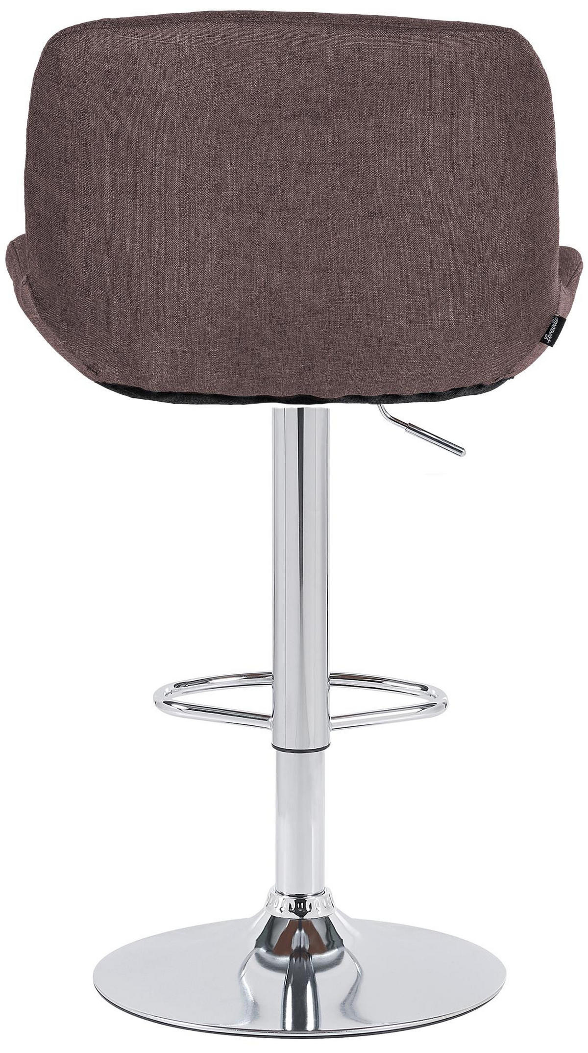 BARHOCKER Stoff dunkelbraun - Chromfarben/Dunkelbraun, Textil/Metall (50/85/50cm) - CLP