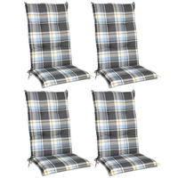 HOCHLEHNERAUFLAGE Sunny BK 120/50/6cm Blau-Kariert 4tlg - Blau, Textil (50/6/100cm) - Beautissu 