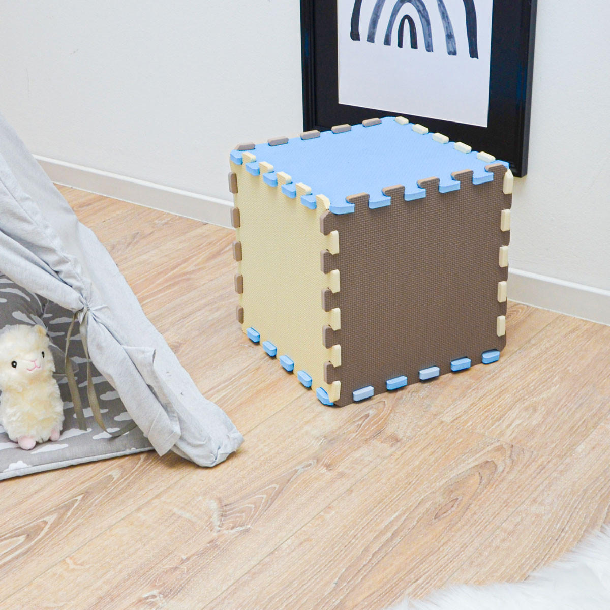 SPIELMATTE ab Null - 270/90 cm Puzzlematte Beige - Multicolor, Kunststoff (30/30cm) - Littletom