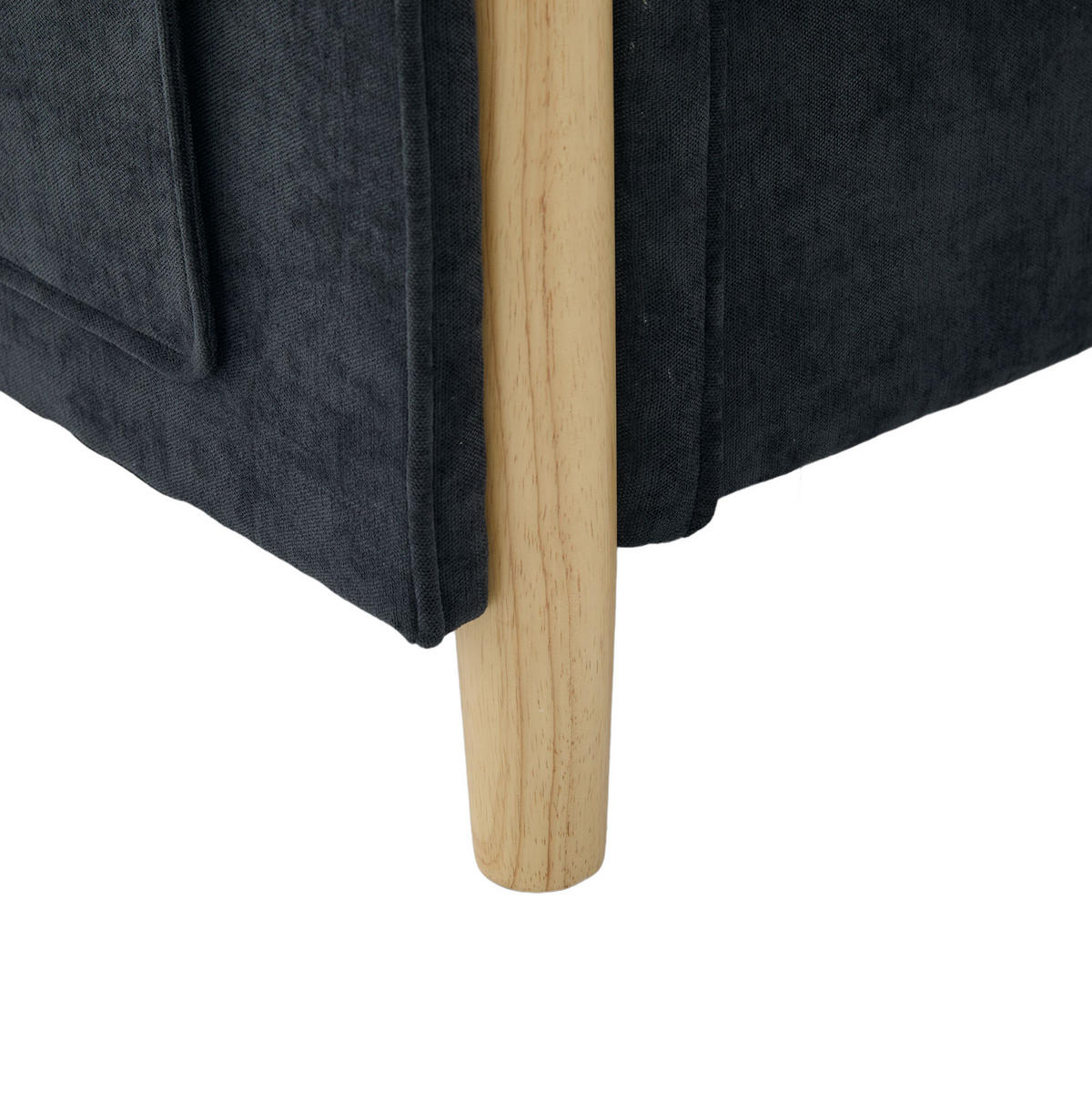 SOFA modular mit 2 Hockern und Stauraum 261 cm Chenille Schwarz - Schwarz, Holz (77/86/261cm) - Meubliv