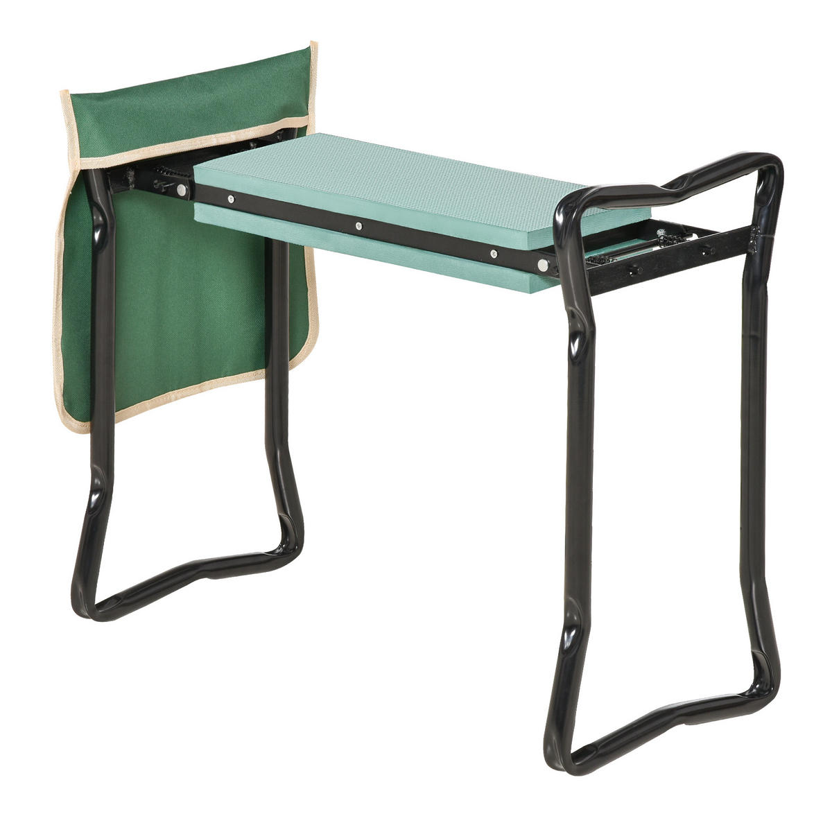 KNIEMATTE DE-10111 klappbar mit Werkzeugtaschen, Kniehilfe Grün - Grün, Metall (28/58cm) - ComfortXL