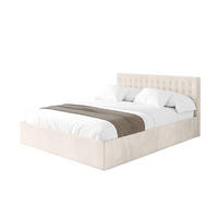 POLSTERBETT mit Bettkasten und Lattenrost, Boxbett ohne Matratze - PARI 180x200 Beige - Greige, Holzwerkstoff/Textil (180/200cm) - ALTDECOR