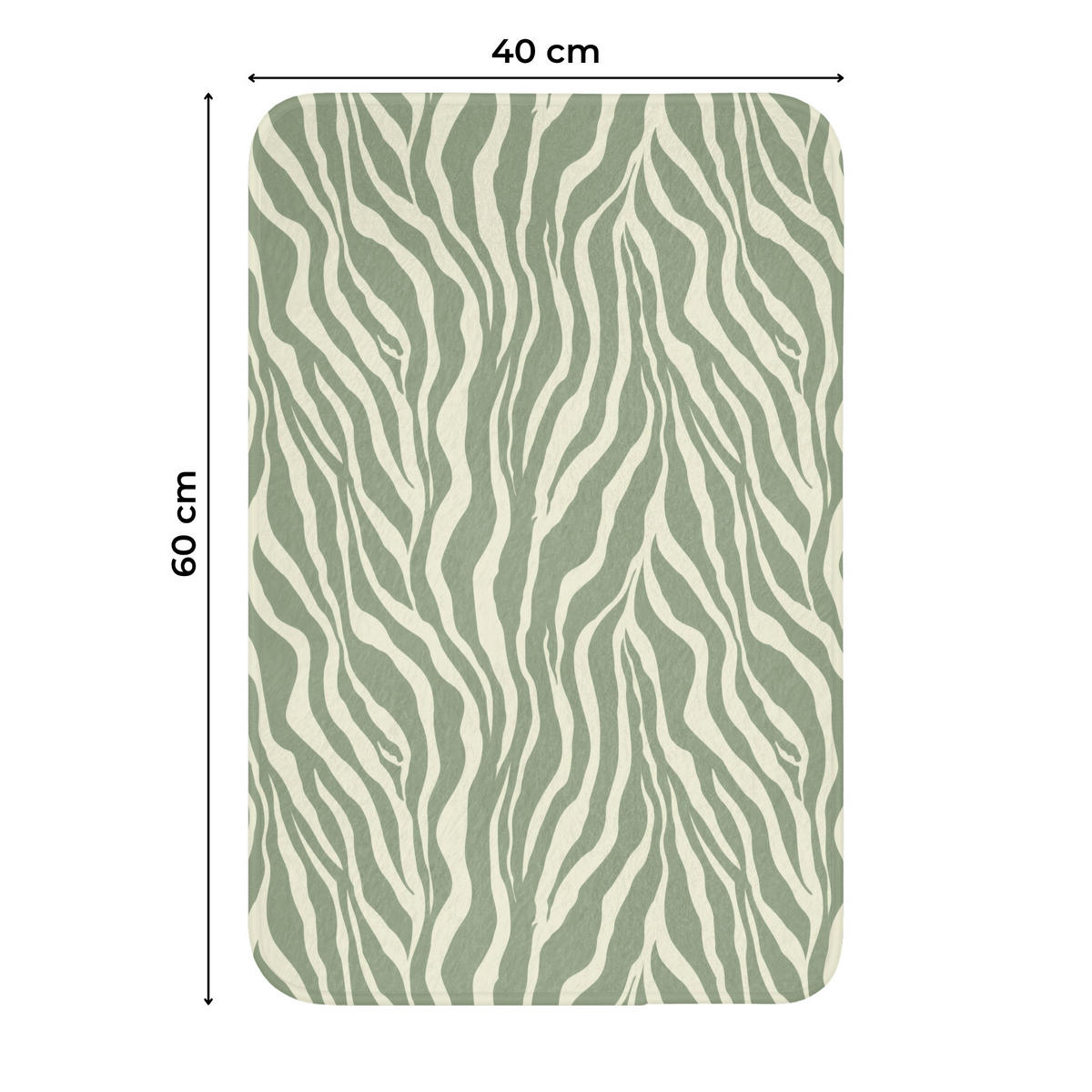 WC PŘEDLOŽKA Zebra - Motiv - zelená 40x60 cm - šalvějově zelená, textil/plast (40/1cm) - OnlyWow