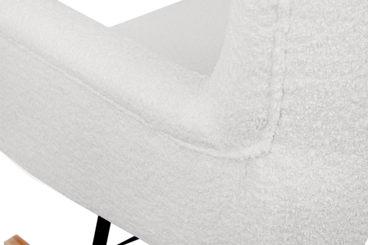 SCHAUKELSESSEL ADDUCTI breiter Sitz für mehr Komfort, Cremeweiß - Eichefarben/Creme, Holz/Textil (75/94/112cm) - KONSIMO®