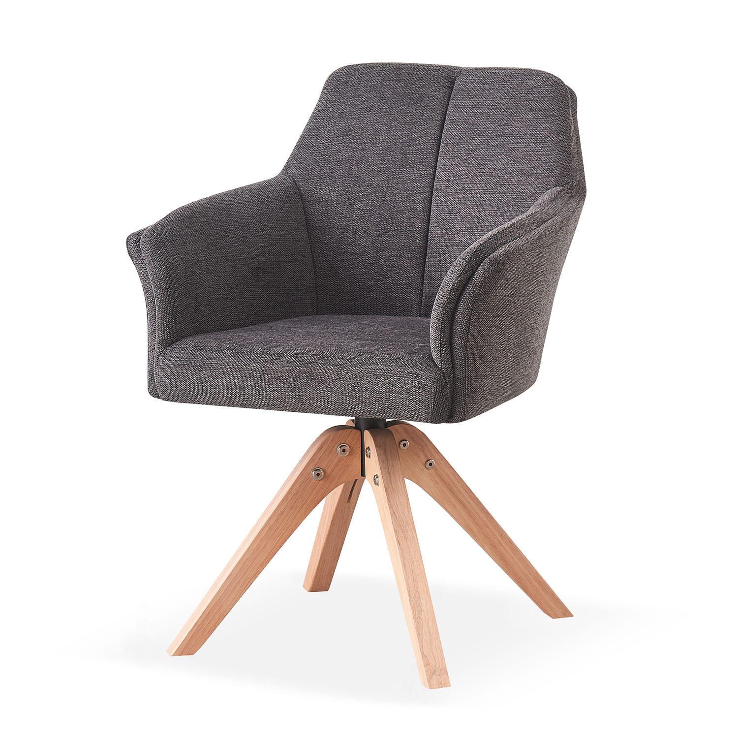 ARMLEHNSTUHL DAISY Anthrazit - Anthrazit, Holz/Textil (63/85/64cm) - B&D Home