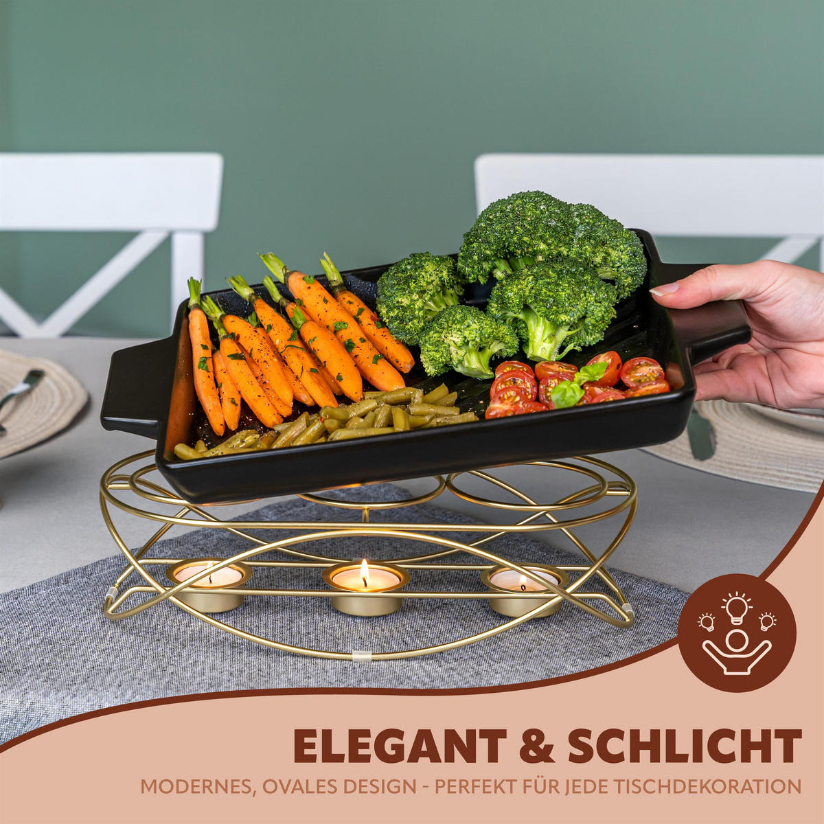 SPEISEWÄRMER, Gold - Goldfarben, Metall (30/8cm) - bremermann