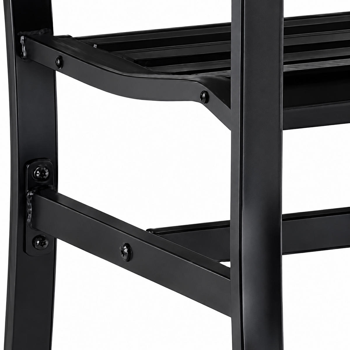 GARTENBANK Schwarz Stahl 2-Sitzer 127 cm - Schwarz, Metall (127/81/56cm) - Relaxdays