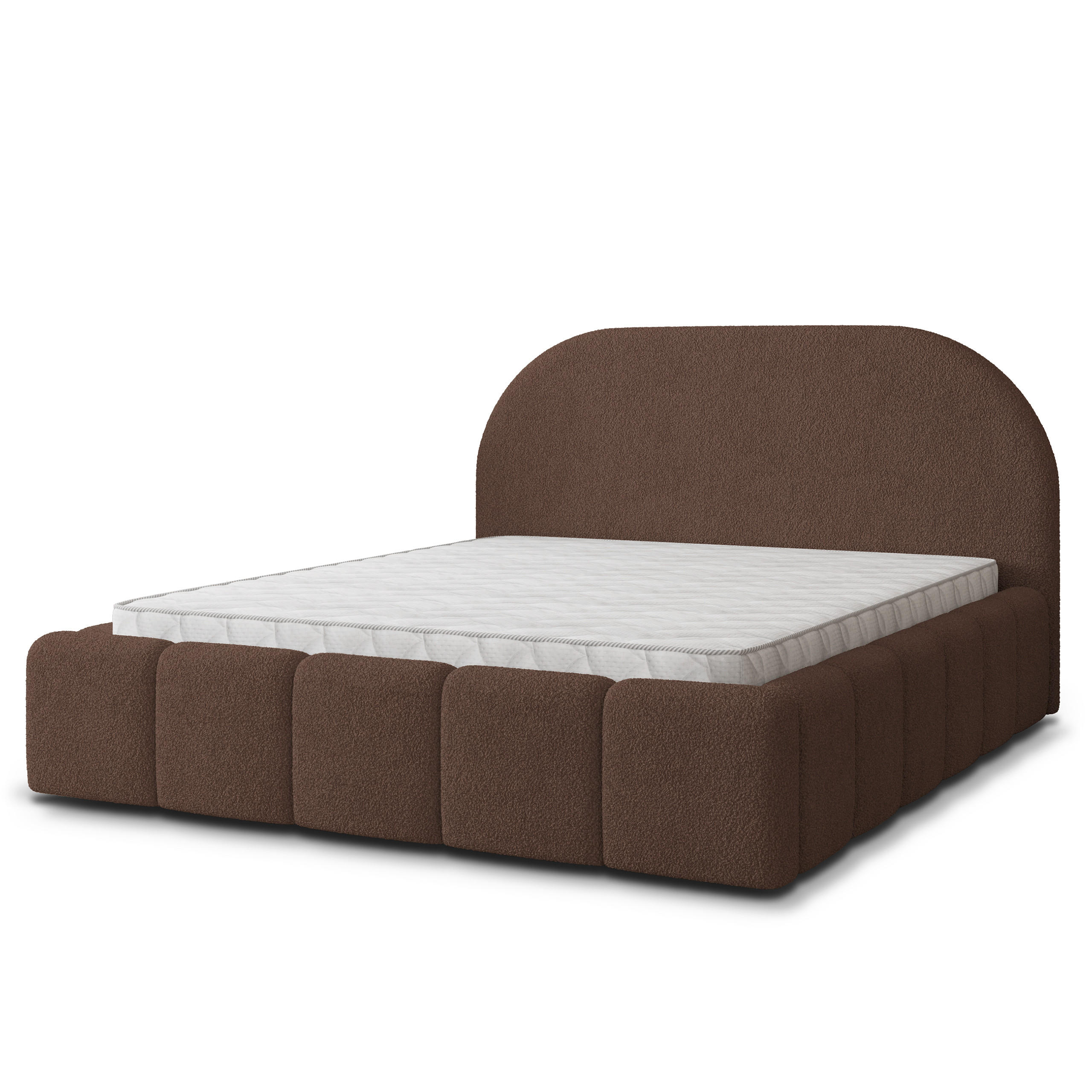 POLSTERBETT FLUSSO 120x200 cm mit Bettkästen - Braun - Braun, Holz (120/200cm) - MASSENO