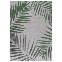 TEPPICH Outdoor Flachgewebe Dschungel-Design Polypropylen Terrasse Grün Rechteckig 120x170 - Grün, Textil (120/170cm) - KADIMA DESIGN