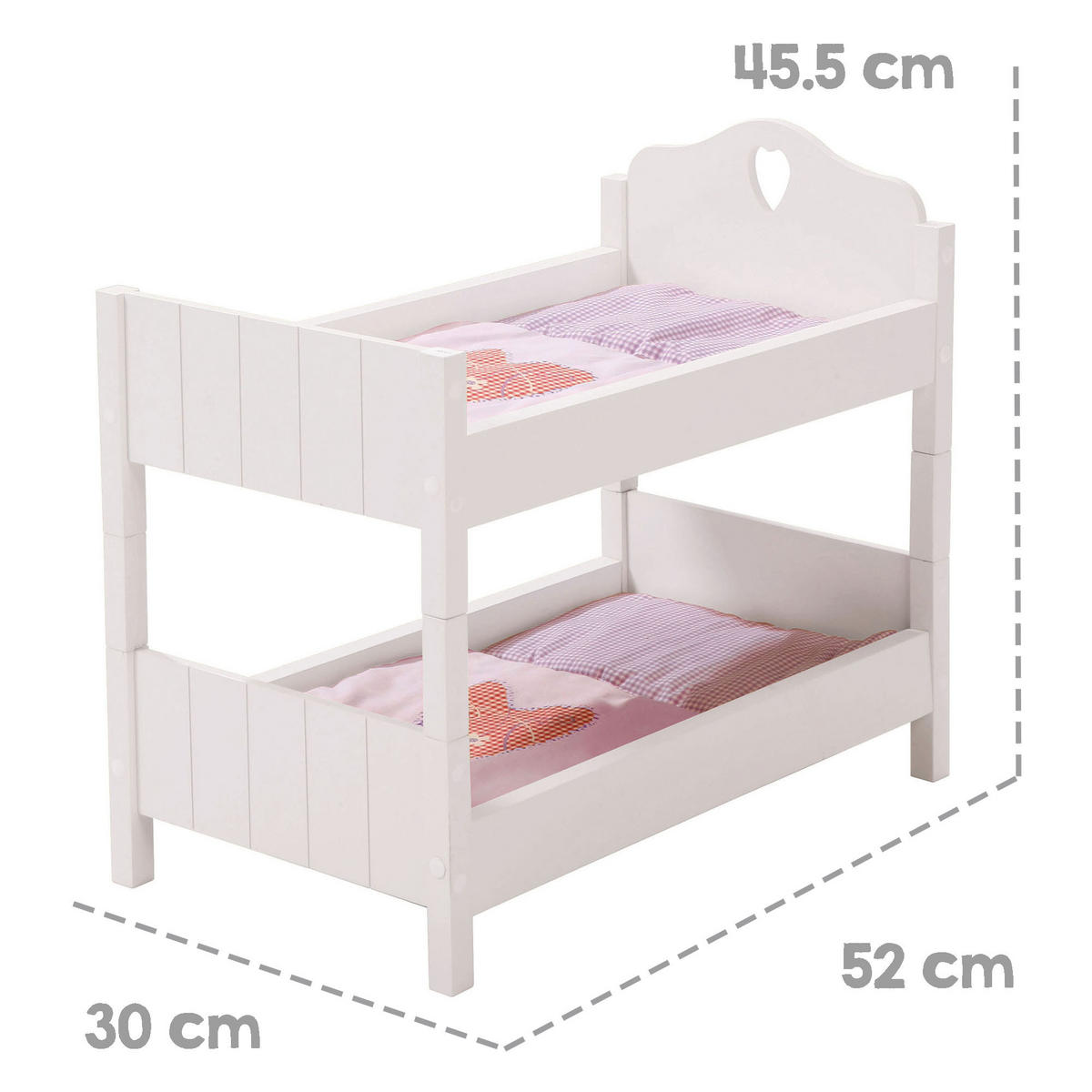 PUPPENETAGENBETT Fienchen - Weiß, Holzwerkstoff (30/45.5/52cm) - Roba