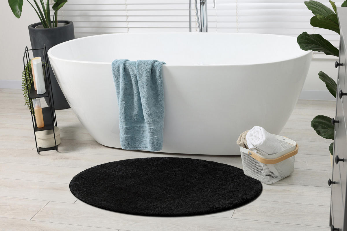 BADTEPPICH SANTA Kreis 100 cm - Schwarz, Textil (100/100cm) - rugsX