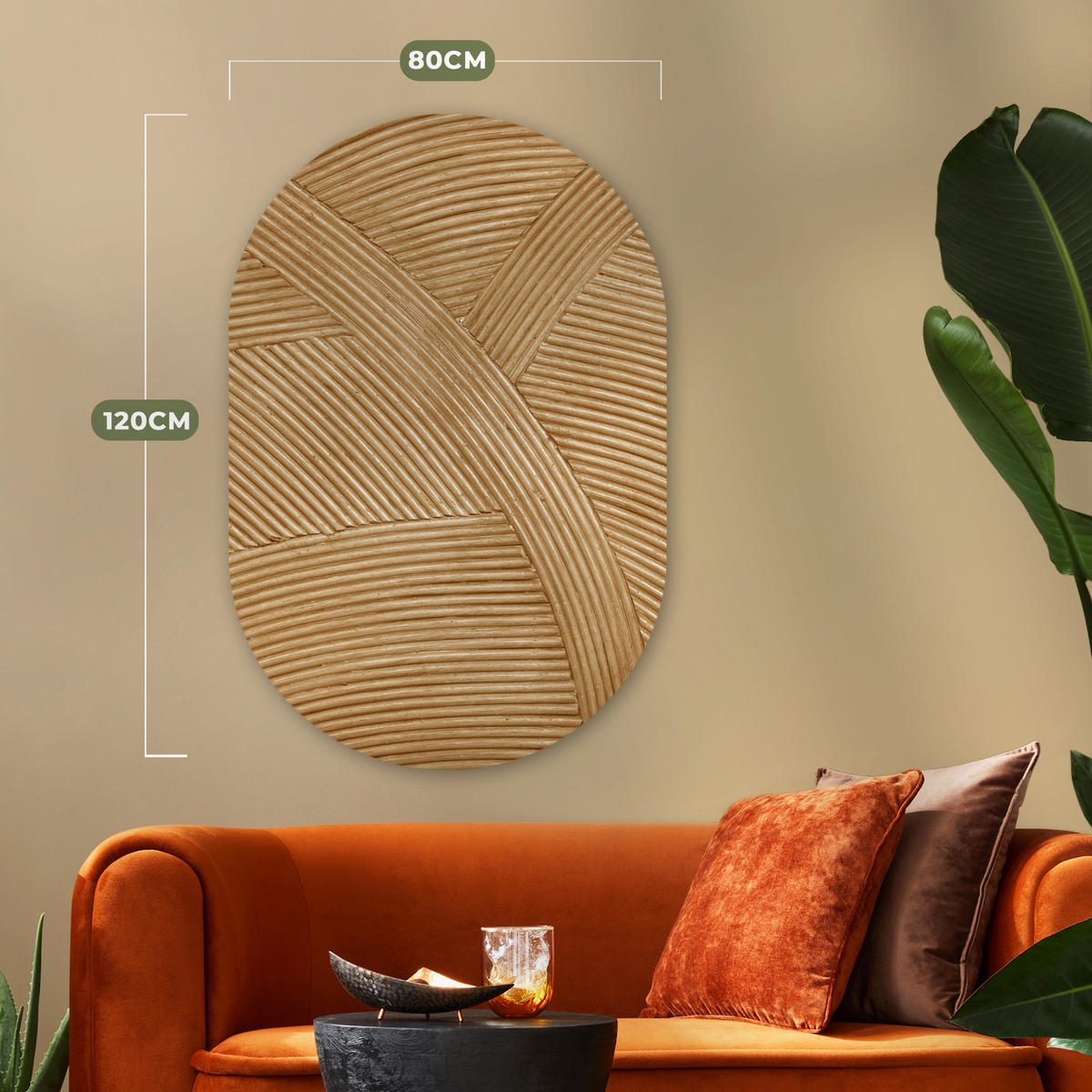 WANDBILD Struktur - Natur - Kunst - Rattan 80x120 cm - Naturfarben, Kunststoff (80/120cm) - MuchoWow
