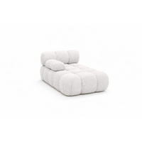 CHAISELONGUE Modular, Bouclé-Stoff Abriamo, Ecru, Links, Selia - Ecru, Holz (95/70/160cm) - Kaiser Möbel