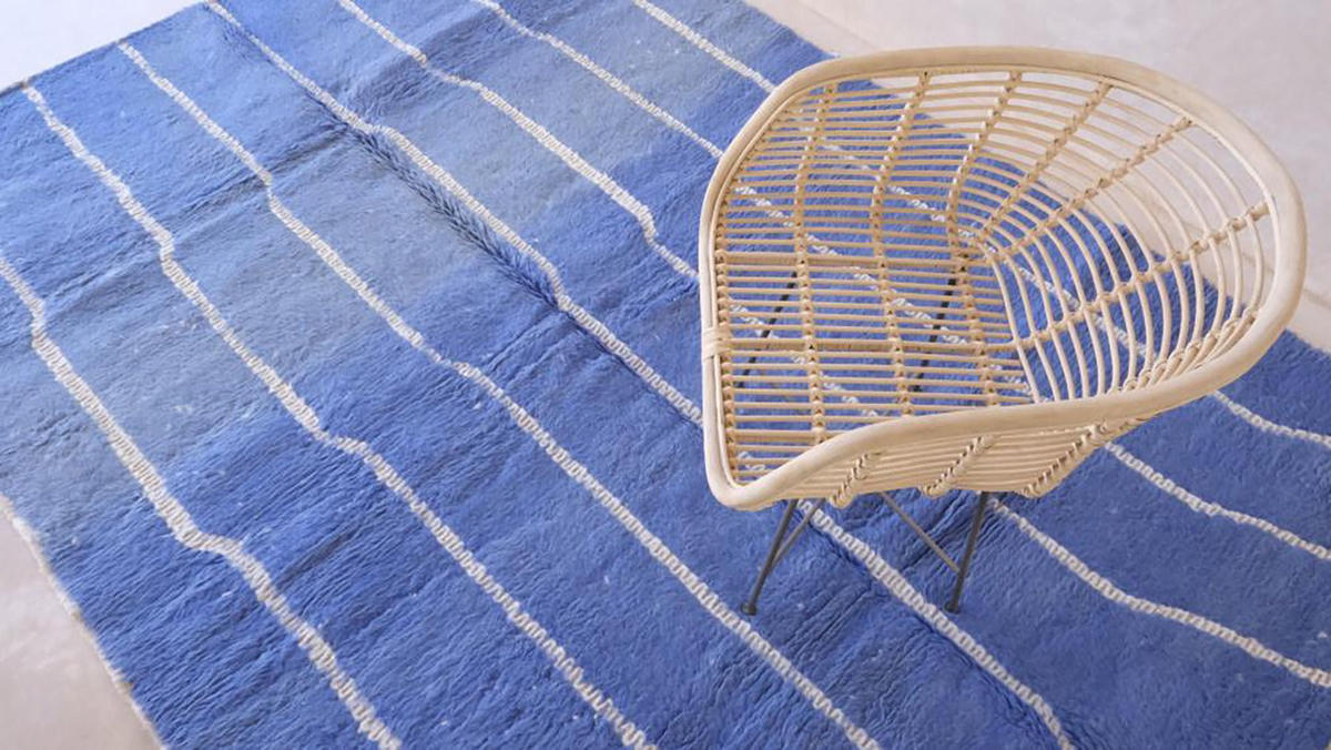 BERBERTEPPICH aus reiner Wolle 202x 289 cm - Blau, Naturmaterialien (202/289cm) - AFK Living