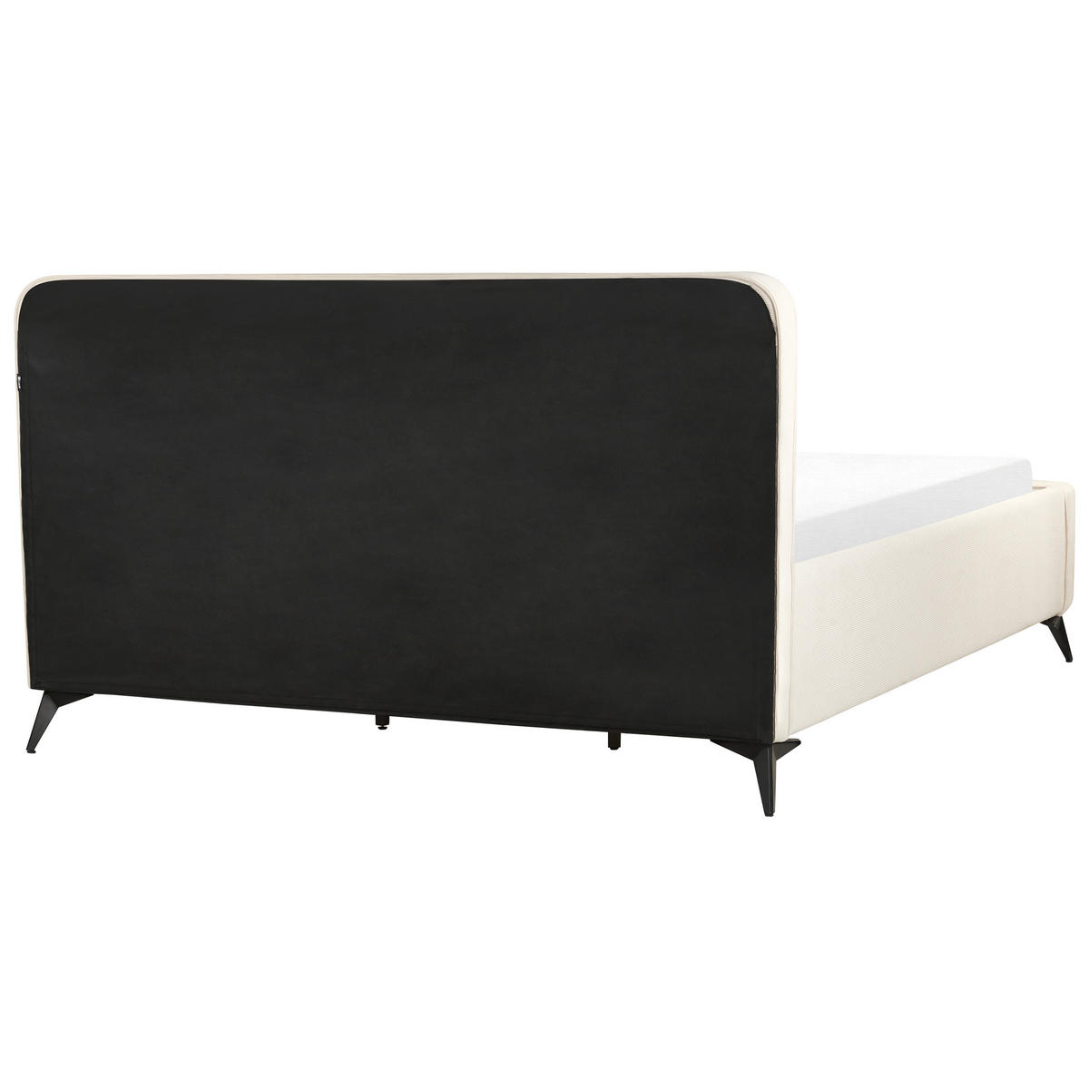 BETT mit Lattenrost 180/200 cm Hellbeige Valognes - Beige/Schwarz, Textil (180/200cm) - Beliani